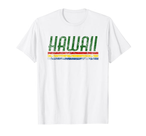 Hawaii Weathered Stripe Throwback T-Shirt - Custom Art Print Men Women - T-Shirt, Sweatshirt, Hoodie