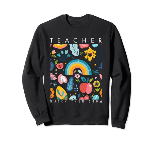 Teacher Boho Wildflower Birth Sweatshirt - Casual Everyday Wear Unisex - T-Shirt, Sweatshirt, Hoodie