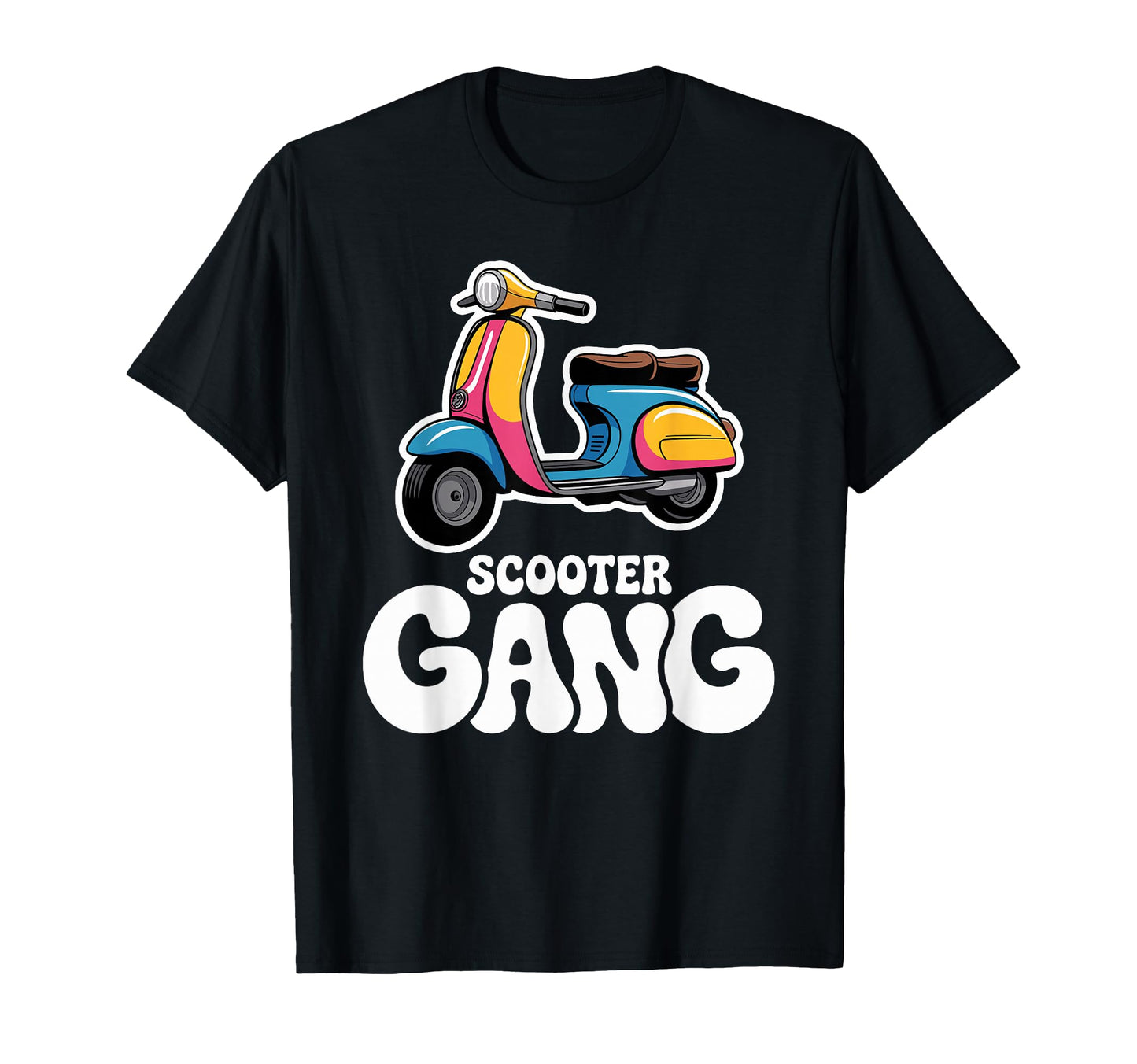 Scooter Gang Rider Crew T-Shirt - Graphic Print Men Women - T-Shirt, Sweatshirt, Hoodie