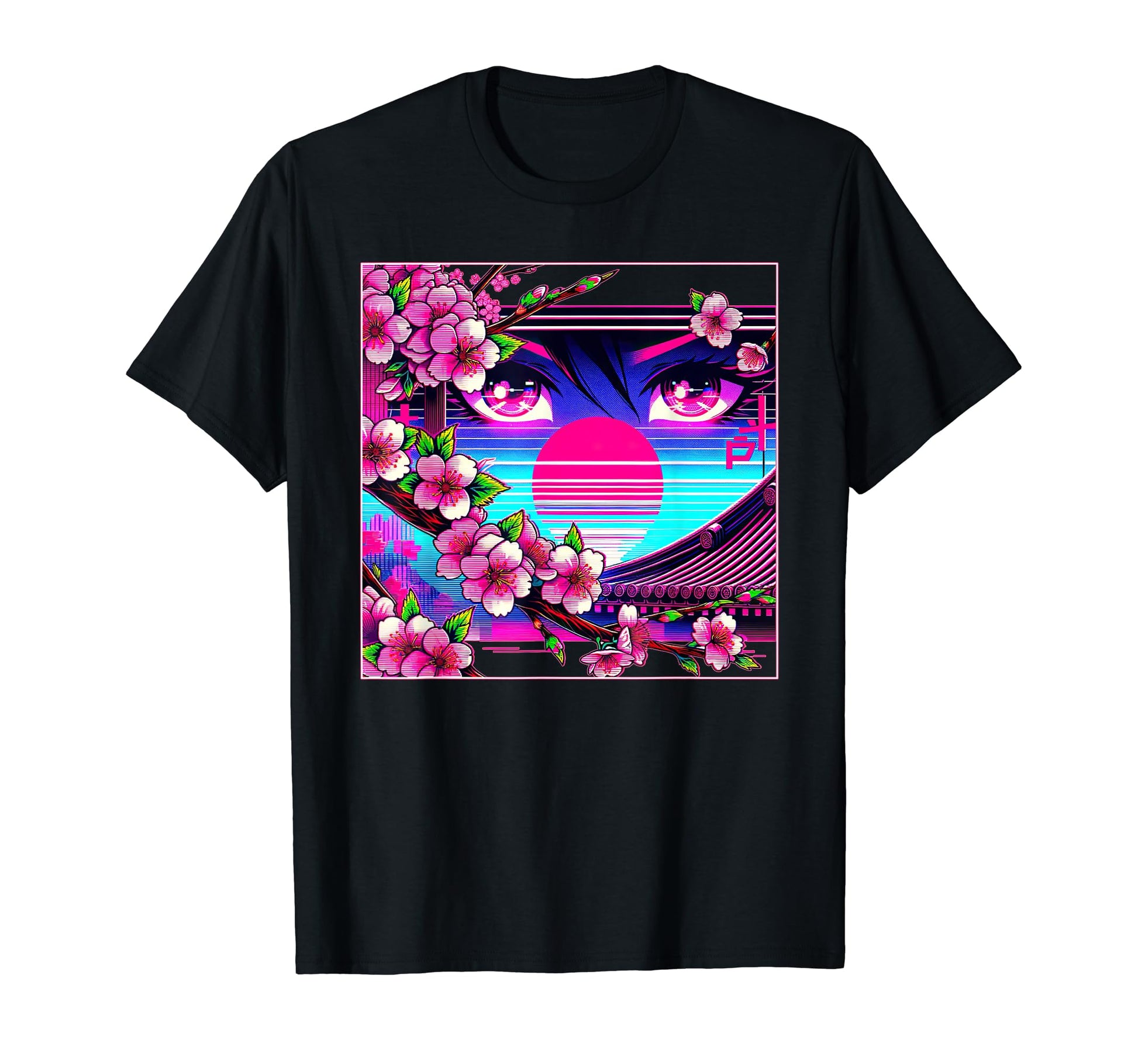Sakura Synthwave Japanese Vaporwave T-Shirt - Aesthetic Graphic for Adults - T-Shirt, Sweatshirt, Hoodie