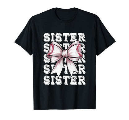 Coquette Baseball Sister Matching Family T-Shirt - Graphic Print Men Women - T-Shirt, Sweatshirt, Hoodie