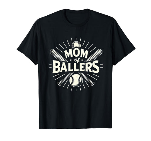Baseball Softball Mom Ballers T-Shirt - Novelty Apparel for Adults - T-Shirt, Sweatshirt, Hoodie