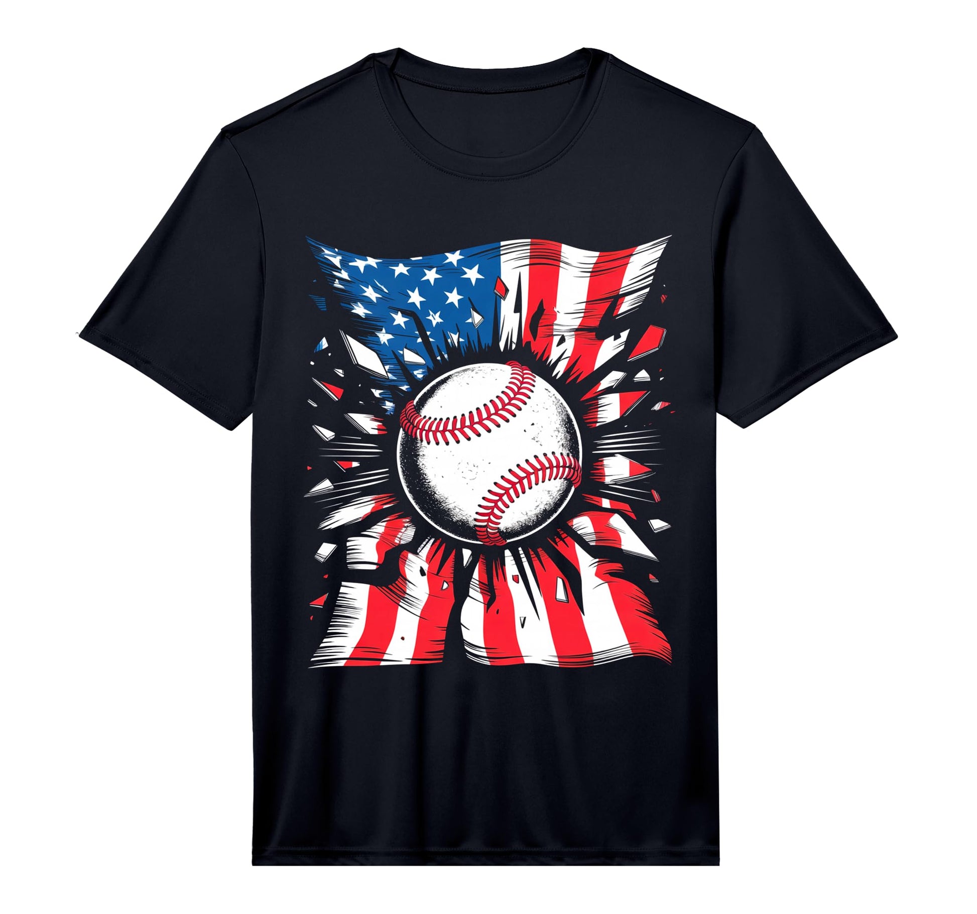 Patriotic Baseball 4Th July American T-Shirt - Streetwear Style for Adults - T-Shirt, Sweatshirt, Hoodie