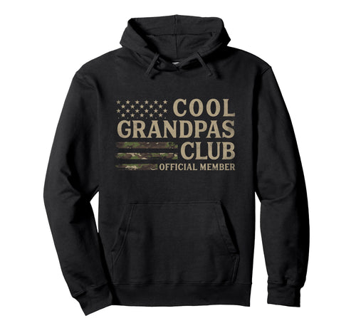 Grandpas Club Camo Usa Flag Fathers Day Hoodie - Unique Graphic for Adults - T-Shirt, Sweatshirt, Hoodie