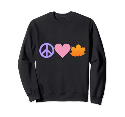 Peace Love Autumn Sweatshirt - Custom Art Print Men Women - T-Shirt, Sweatshirt, Hoodie