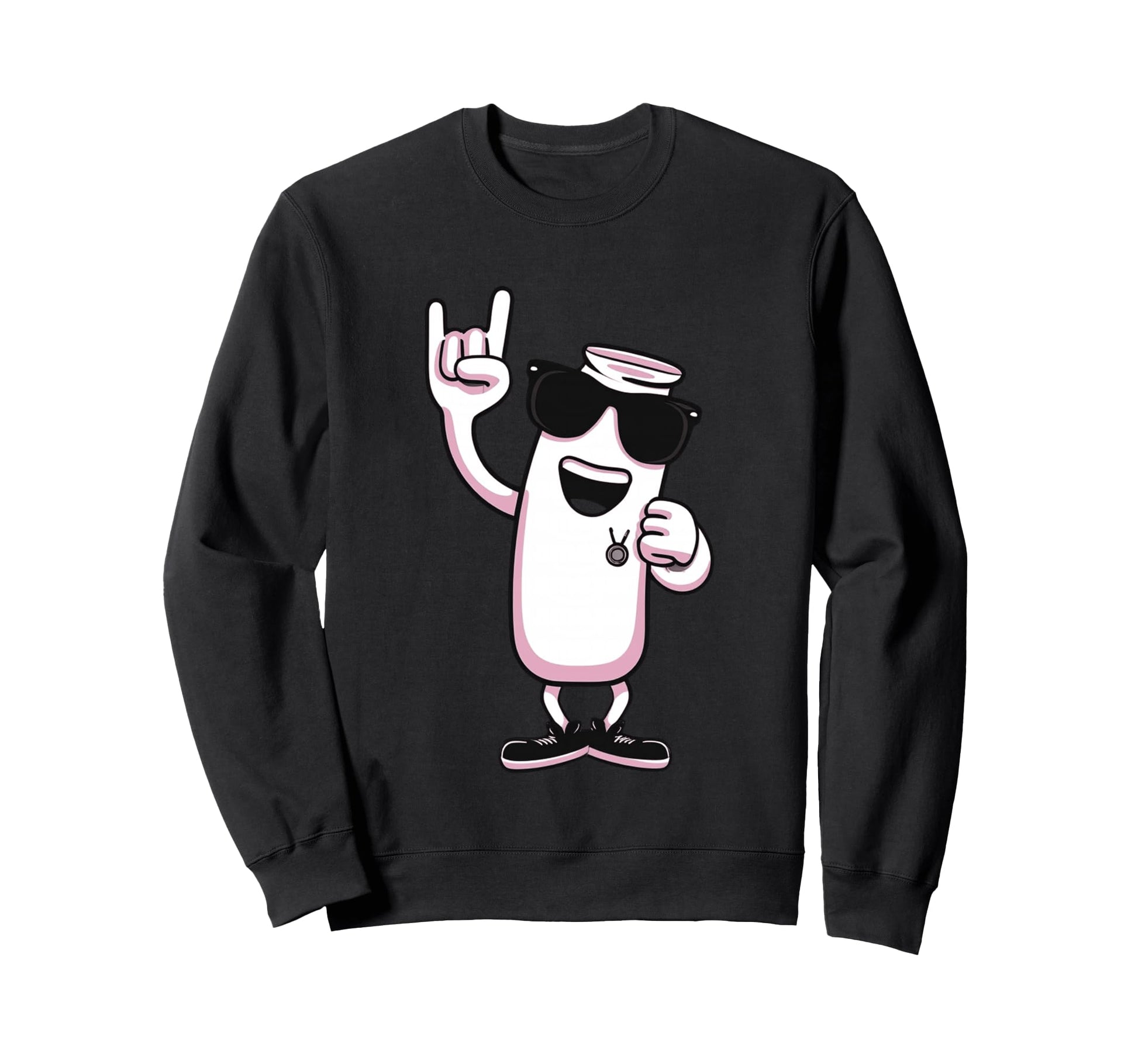 Battery Mascot Rock Hand Sign Punk Sweatshirt - Novelty Apparel Unisex - T-Shirt, Sweatshirt, Hoodie