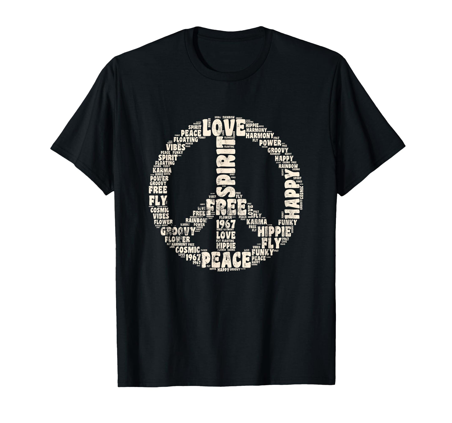 Peace Symbol Love Hippie Costume 60S T-Shirt - Graphic Print for Adults - T-Shirt, Sweatshirt, Hoodie