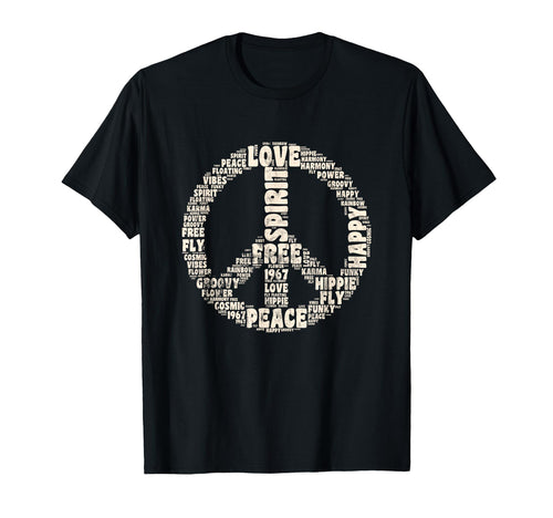 Peace Symbol Love Hippie Costume 60S T-Shirt - Graphic Print for Adults - T-Shirt, Sweatshirt, Hoodie
