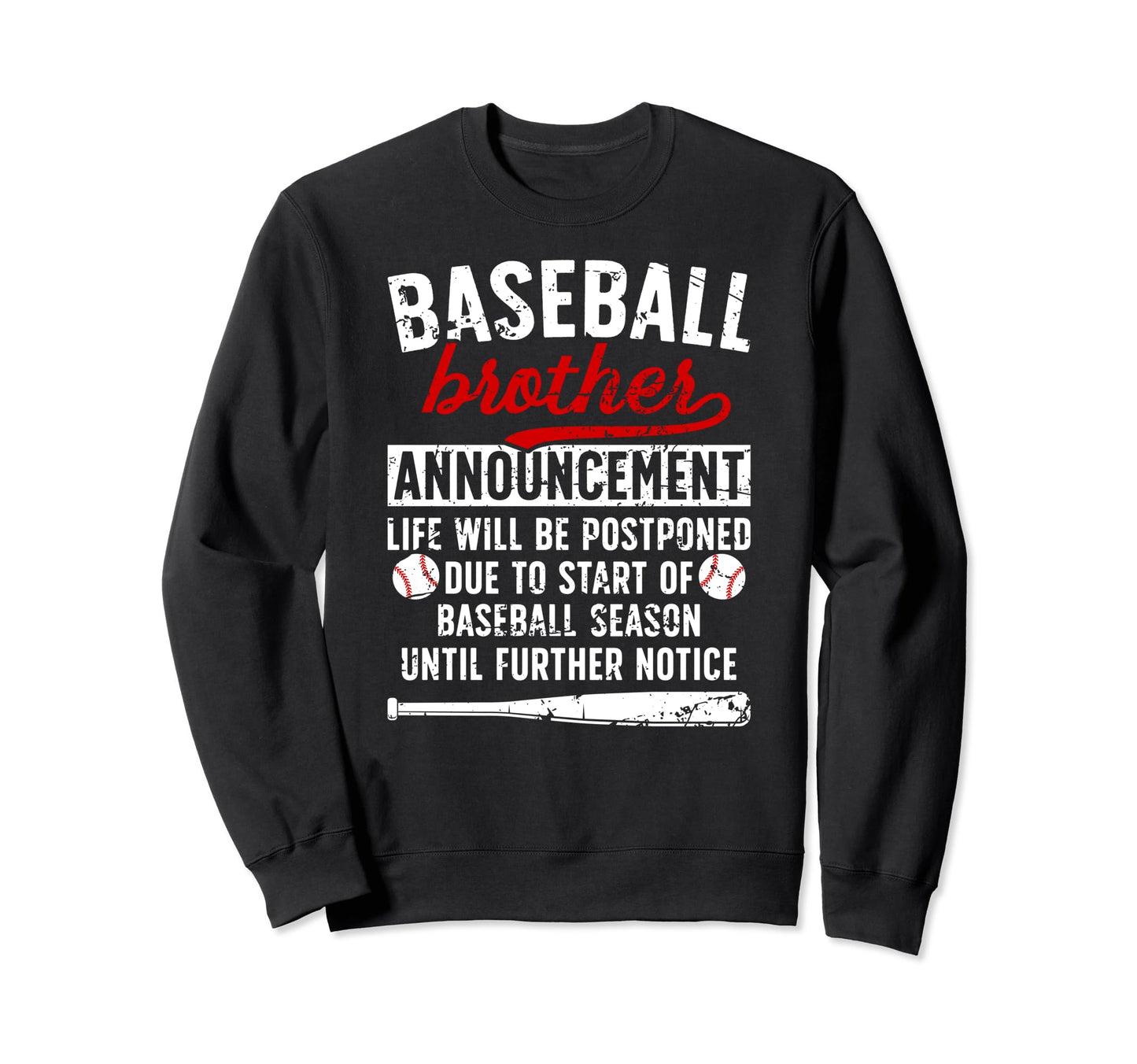 Baseball Brother Announcement Sweatshirt - Custom Art Print for Adults - T-Shirt, Sweatshirt, Hoodie