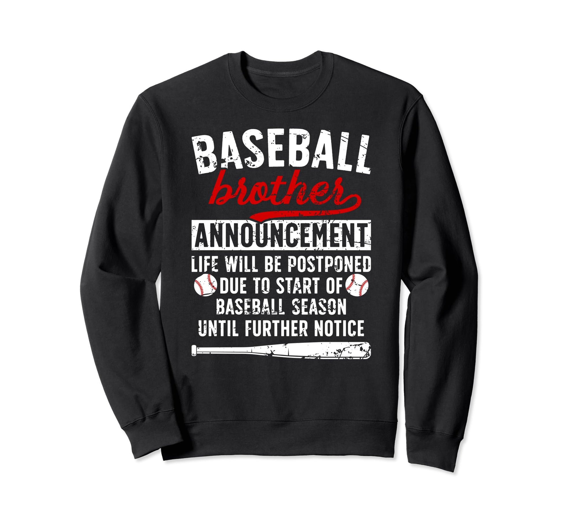 Baseball Brother Announcement Sweatshirt - Custom Art Print for Adults - T-Shirt, Sweatshirt, Hoodie