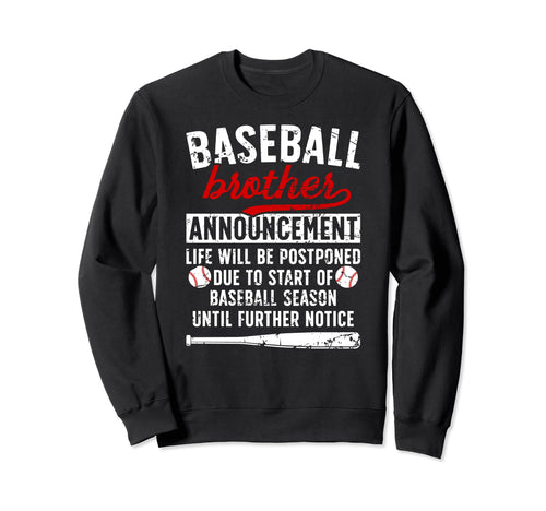 Baseball Brother Announcement Sweatshirt - Custom Art Print for Adults - T-Shirt, Sweatshirt, Hoodie