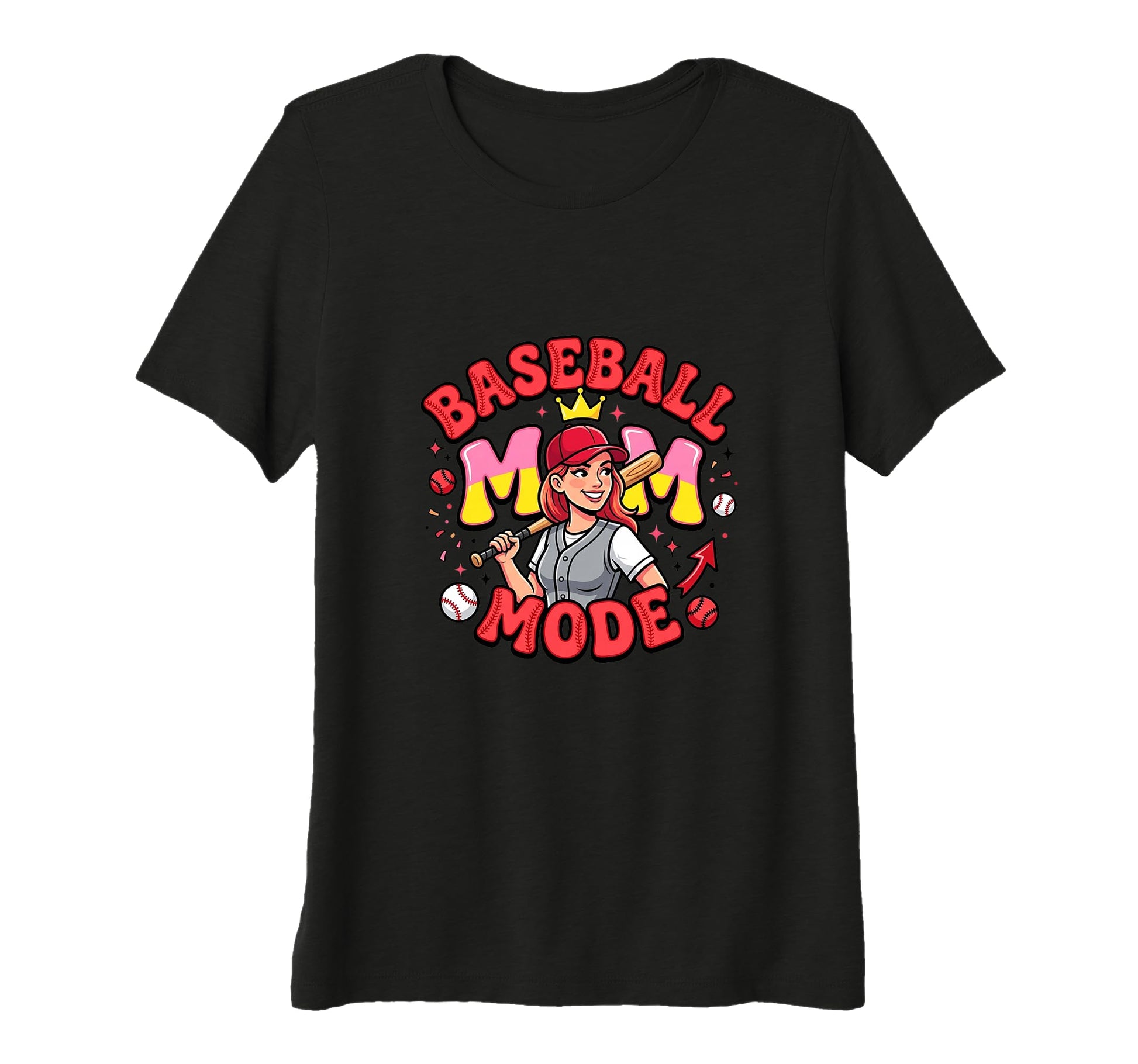 Womens Baseball Mom Mode Sports Tri Blend T-Shirt - Novelty Apparel Unisex - T-Shirt, Sweatshirt, Hoodie