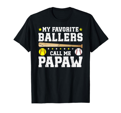 My Favorite Ballers Call Me Papaw T-Shirt - Minimalist Print Unisex - T-Shirt, Sweatshirt, Hoodie