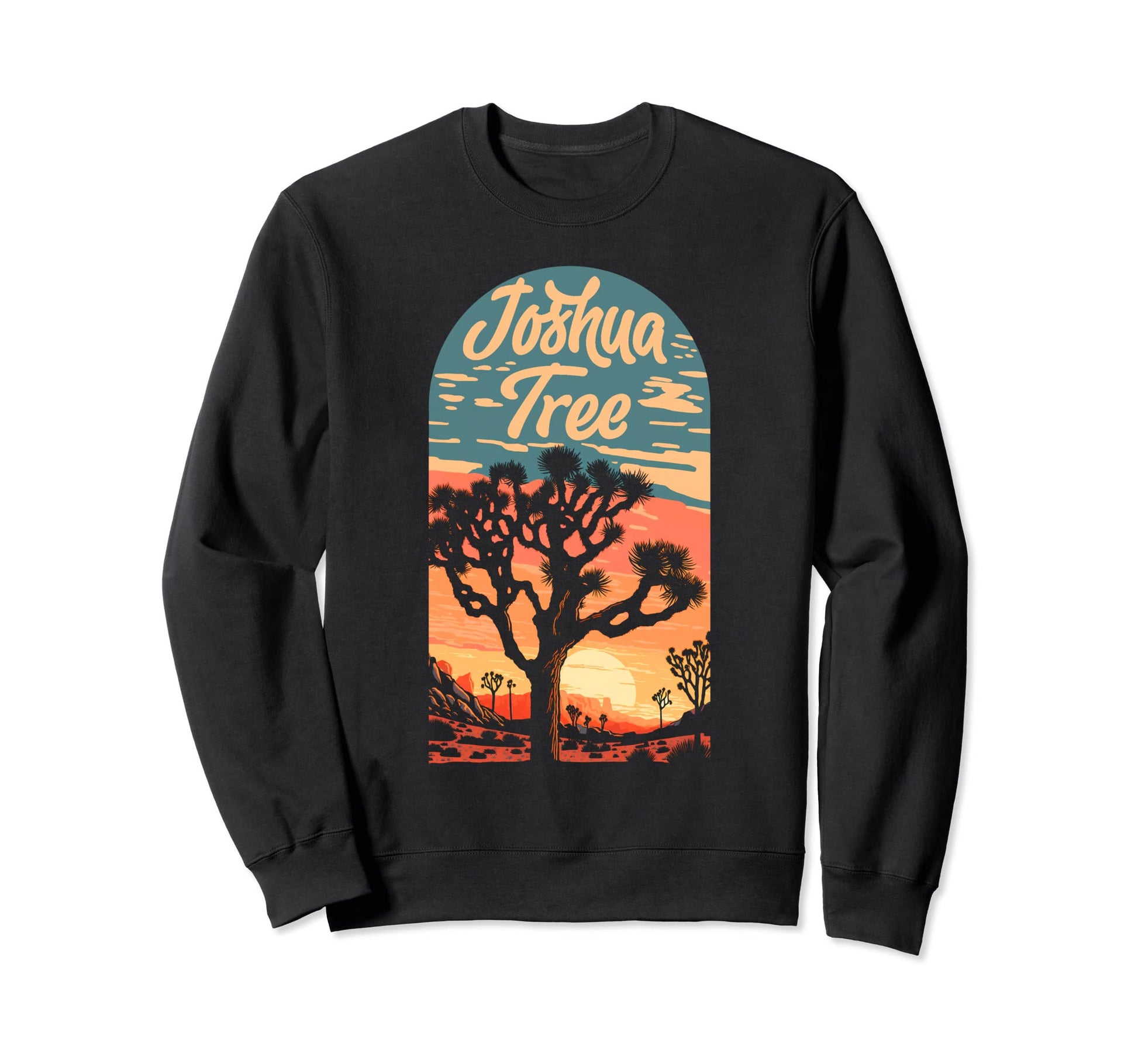 Joshua Tree Sunset National Park 80S Sweatshirt - Fun Novelty Design Unisex - T-Shirt, Sweatshirt, Hoodie