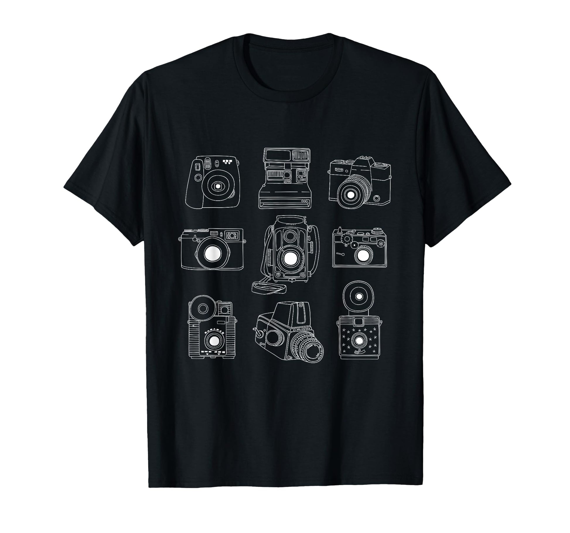Photographer White Hand Drawn Camera T-Shirt - Casual Everyday Wear Unisex - T-Shirt, Sweatshirt, Hoodie