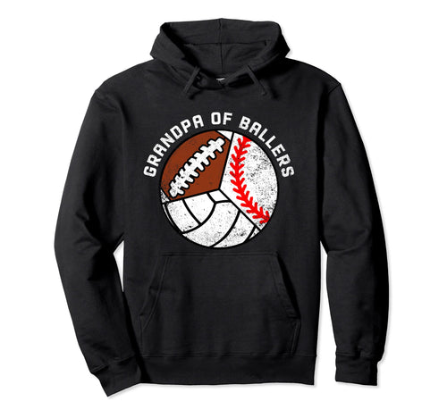 Grandpa Ballers Funny Baseball Hoodie - Unique Graphic for Adults - T-Shirt, Sweatshirt, Hoodie