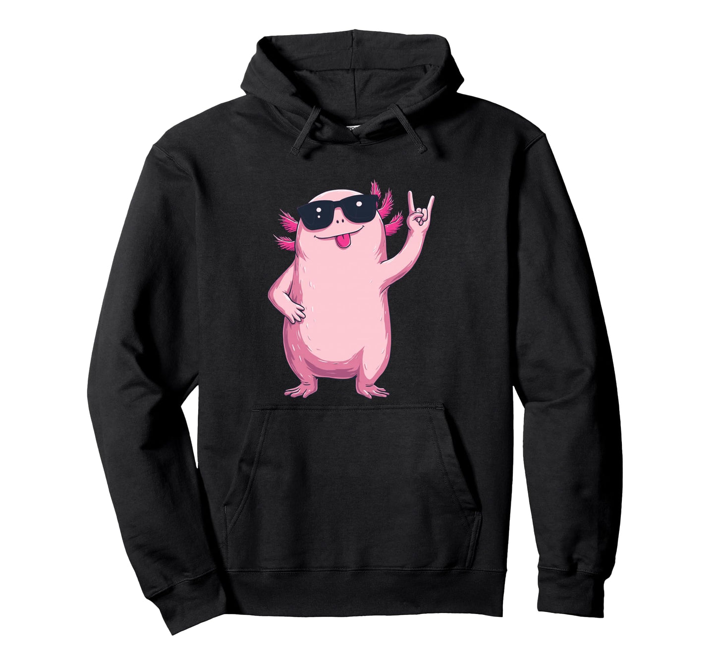 Funny Axolotl Animal Rock Hoodie - Custom Art Print for Adults - T-Shirt, Sweatshirt, Hoodie