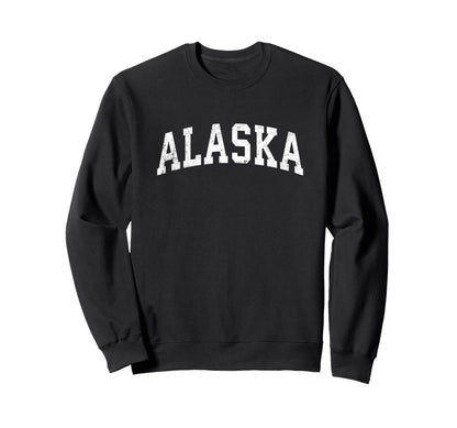 Alaska Varsity Sports Text Sweatshirt - Casual Everyday Wear Men Women - T-Shirt, Sweatshirt, Hoodie