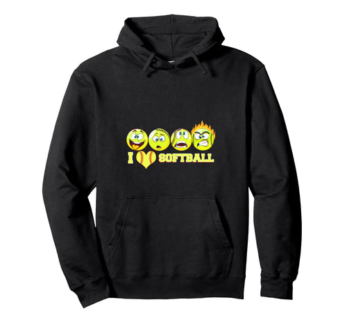 Funny Novelty Mens Softball Happy Angry Hoodie - Unique Graphic Unisex - T-Shirt, Sweatshirt, Hoodie