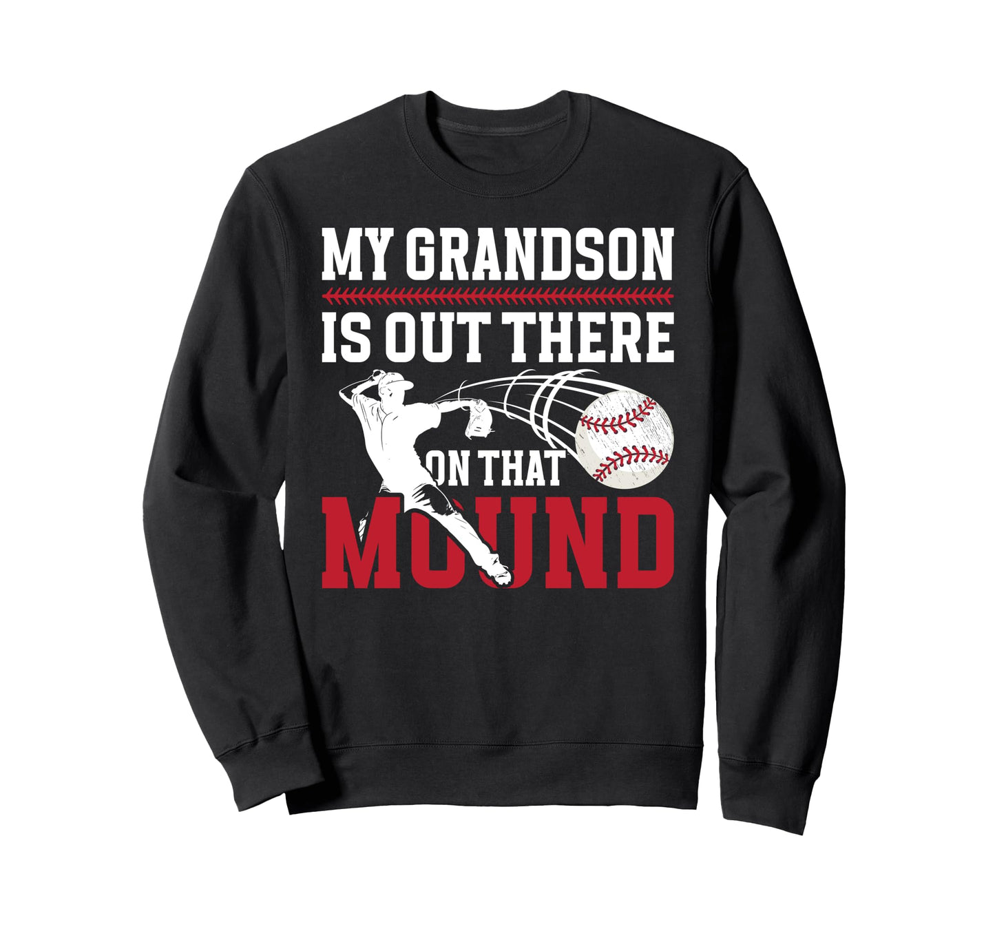 Proud Baseball Pitcher Grandpa Sweatshirt - Graphic Print for Adults - T-Shirt, Sweatshirt, Hoodie