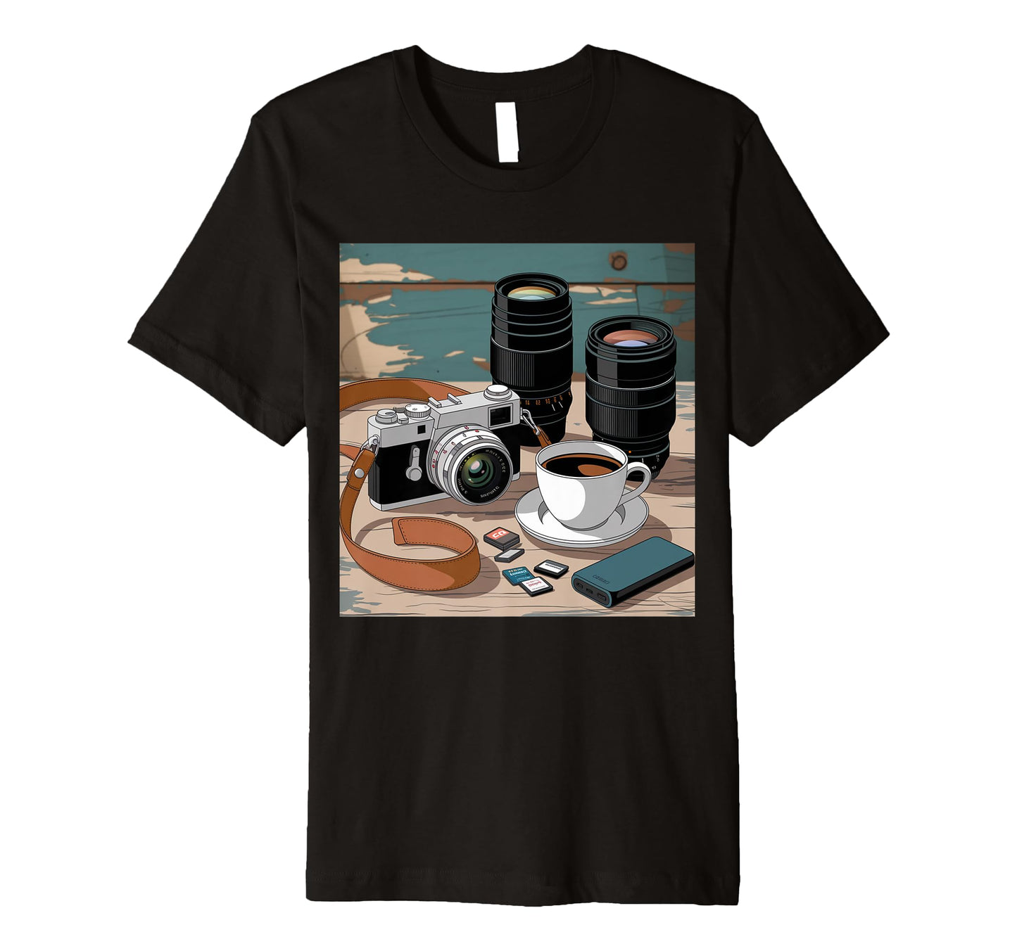 Film Camera And Coffee Lover Camera T-Shirt - Casual Everyday Wear Unisex - T-Shirt, Sweatshirt, Hoodie