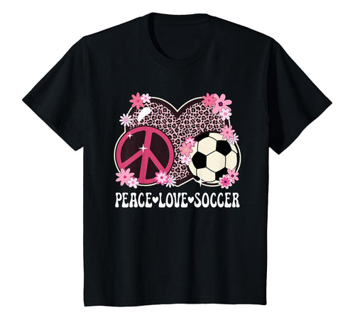 Peace Love Soccer Lover Leopard T-Shirt - Casual Everyday Wear for Adults - T-Shirt, Sweatshirt, Hoodie