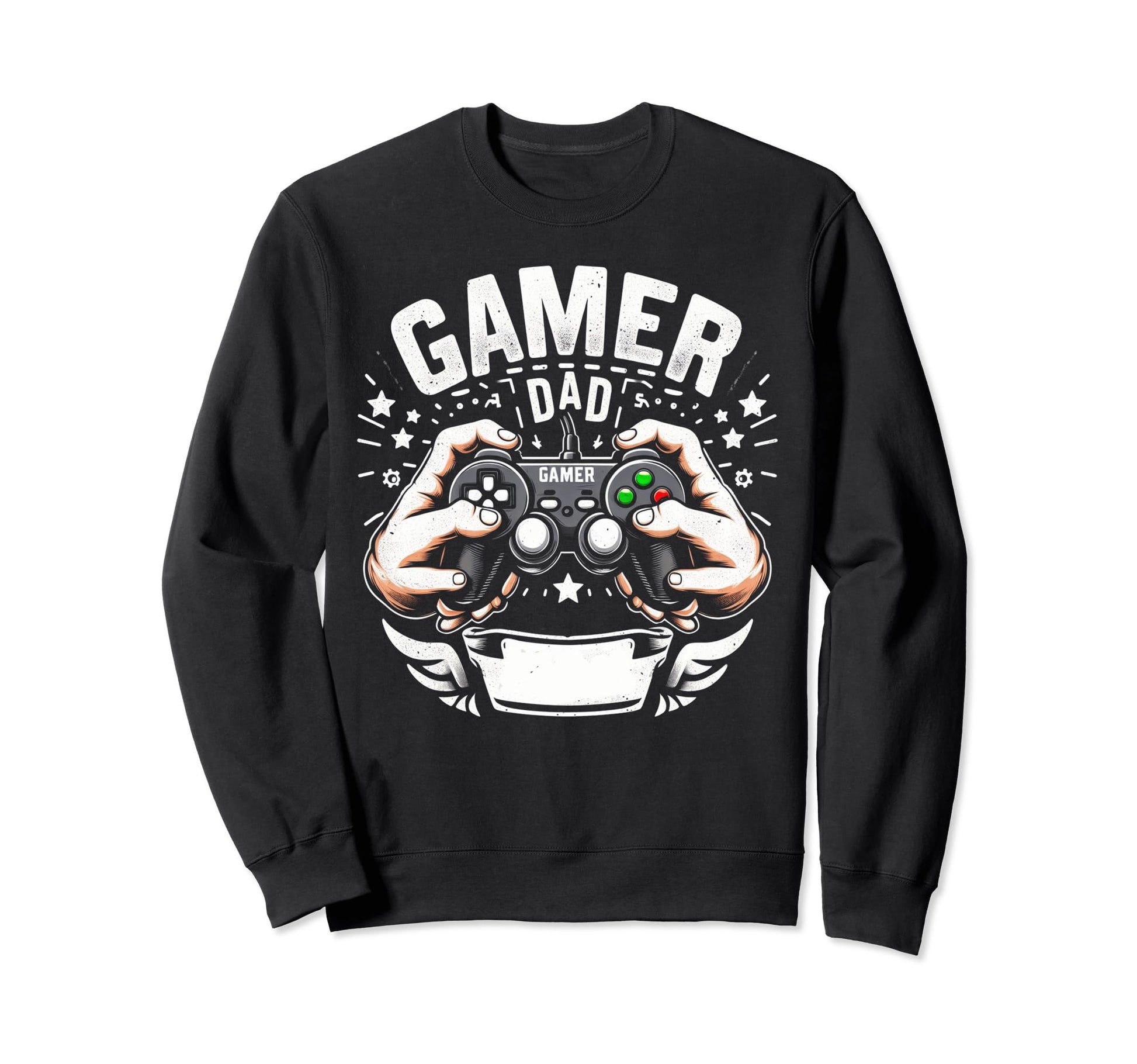 Gamer Dad Game Controller Gaming Sweatshirt - Custom Art Print Men Women - T-Shirt, Sweatshirt, Hoodie