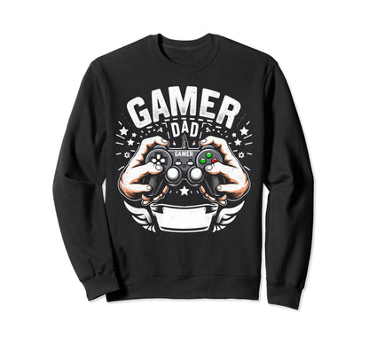 Gamer Dad Game Controller Gaming Sweatshirt - Custom Art Print Men Women - T-Shirt, Sweatshirt, Hoodie