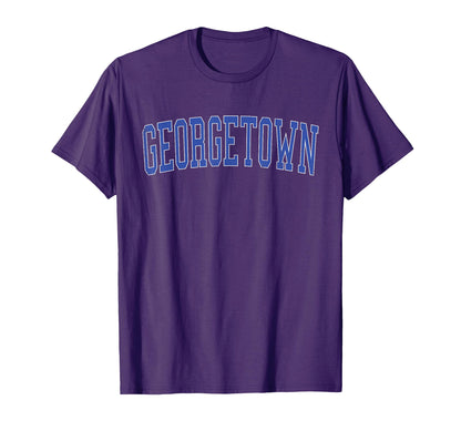 Georgetown Tx Distressed Blue Varsity T-Shirt - Custom Art Print Men Women - T-Shirt, Sweatshirt, Hoodie