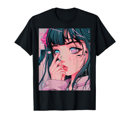 Anime Vaporwave Egirl Aesthetic T-Shirt - Custom Art Print Men Women - T-Shirt, Sweatshirt, Hoodie