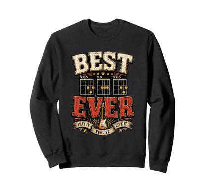 Best Dad Ever Guitar Chords Rock Sweatshirt - Streetwear Style for Adults - T-Shirt, Sweatshirt, Hoodie