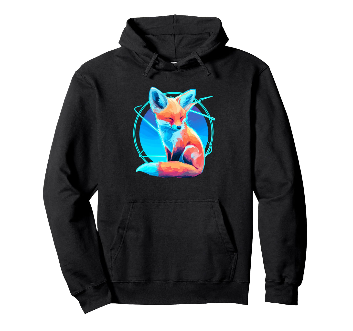 Cyber Fox Vaporwave Aesthetic Nightscape Hoodie - Unique Graphic Men Women - T-Shirt, Sweatshirt, Hoodie