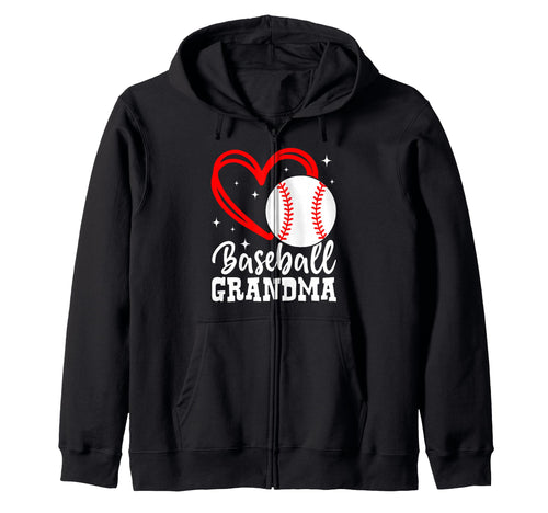 Baseball Grandma Heart Grandmother Hoodie - Minimalist Print Men Women - T-Shirt, Sweatshirt, Hoodie