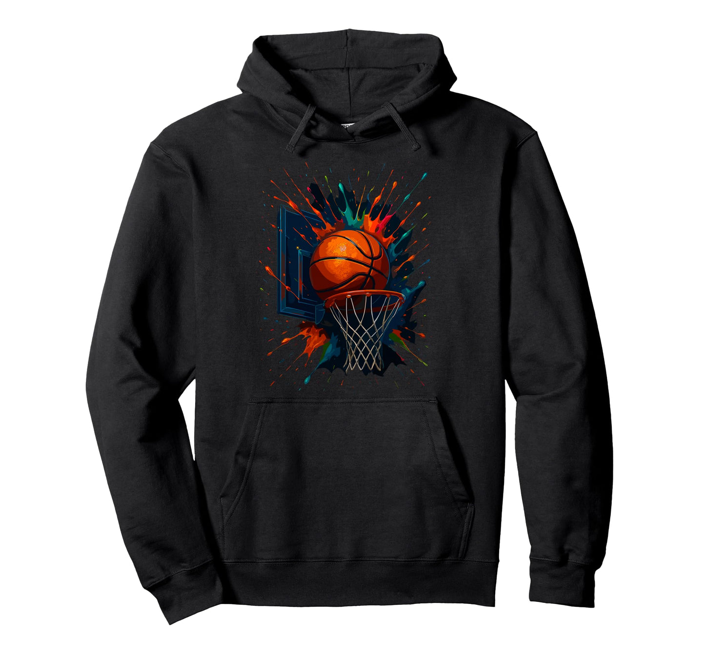Colorful Paints Splash Basketball Ball Hoodie - Novelty Apparel Men Women - T-Shirt, Sweatshirt, Hoodie