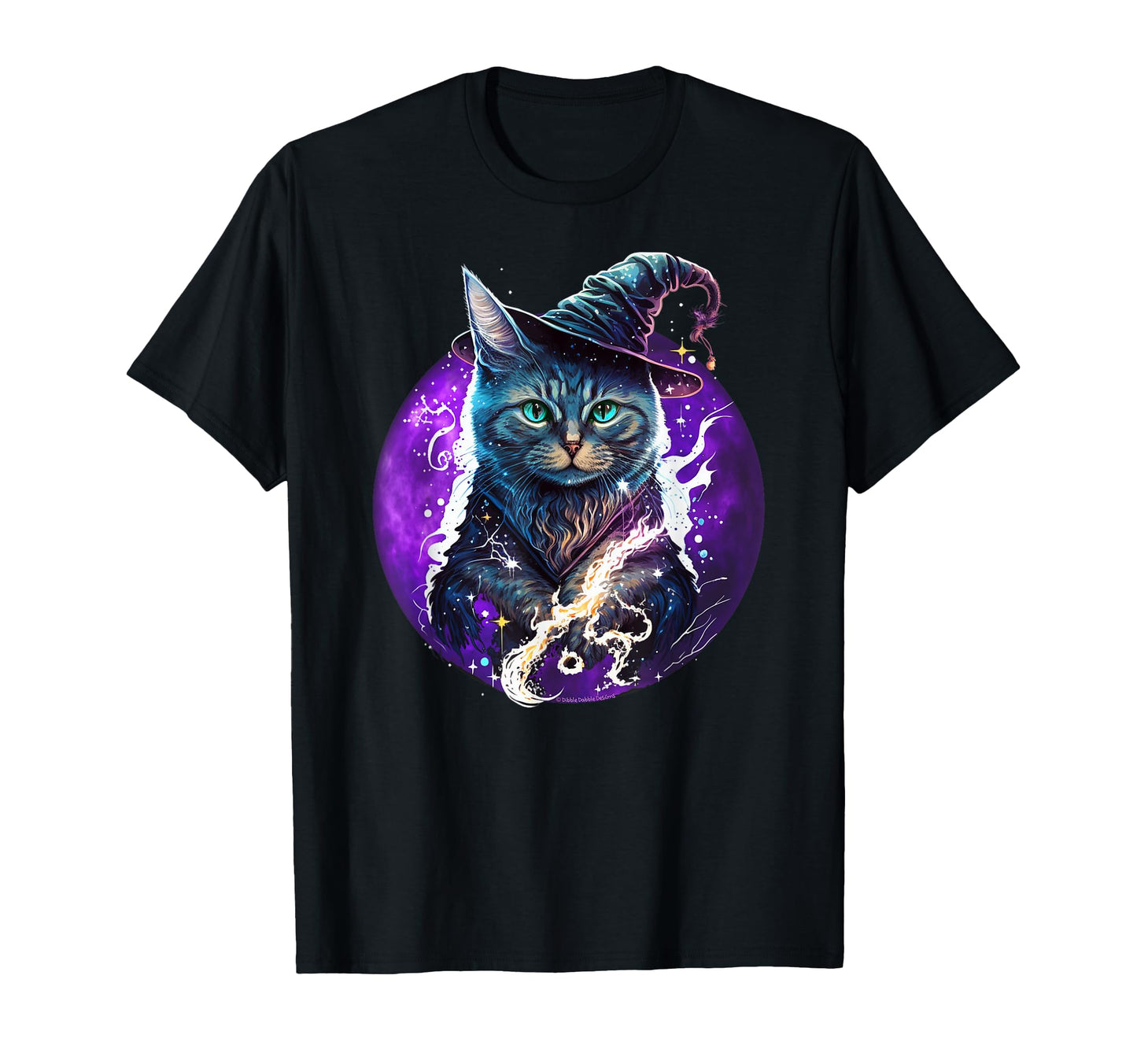 Beautiful Wiccan Cat Witch Hat T-Shirt - Custom Art Print for Adults - T-Shirt, Sweatshirt, Hoodie