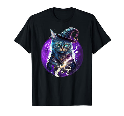 Beautiful Wiccan Cat Witch Hat T-Shirt - Custom Art Print for Adults - T-Shirt, Sweatshirt, Hoodie