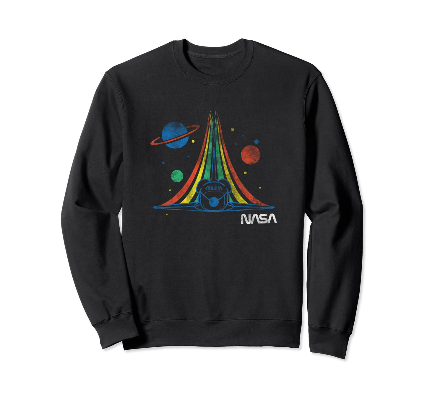 Nasa Space Shuttle Rainbow Stars Sweatshirt - Novelty Apparel Men Women - T-Shirt, Sweatshirt, Hoodie