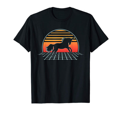 Unicorn 70S 80S Animal Vaporwave T-Shirt - Custom Art Print Men Women - T-Shirt, Sweatshirt, Hoodie