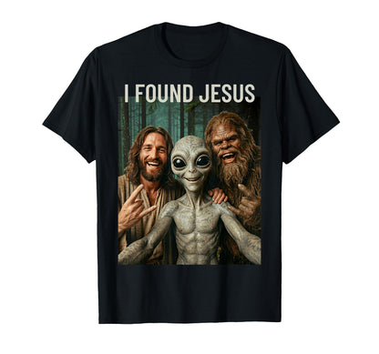 Funny Bigfoot Alien Jesus Rock Hand Sign T-Shirt - Novelty Apparel Unisex - T-Shirt, Sweatshirt, Hoodie