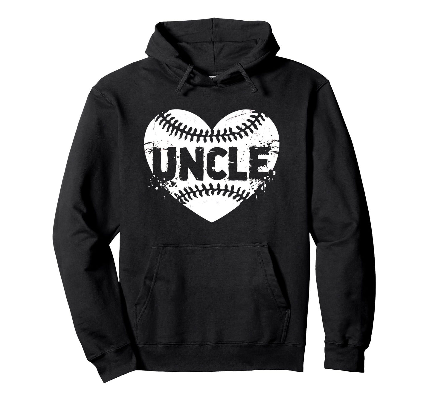 Uncle Baseball Heart Hoodie - Novelty Apparel Men Women - T-Shirt, Sweatshirt, Hoodie