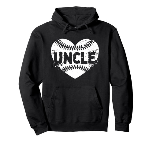 Uncle Baseball Heart Hoodie - Novelty Apparel Men Women - T-Shirt, Sweatshirt, Hoodie