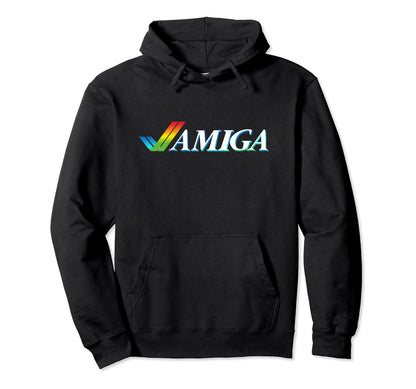 Amiga Tick White Rainbow Computer Hoodie - Casual Everyday Wear Men Women - T-Shirt, Sweatshirt, Hoodie