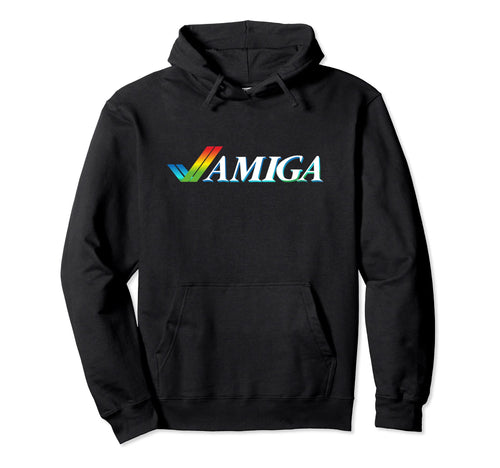 Amiga Tick White Rainbow Computer Hoodie - Casual Everyday Wear Men Women - T-Shirt, Sweatshirt, Hoodie