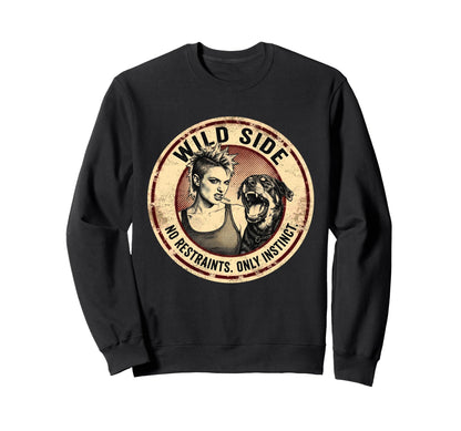 Punk And Dog 90S Grunge Badge Sweatshirt - Aesthetic Graphic for Adults - T-Shirt, Sweatshirt, Hoodie
