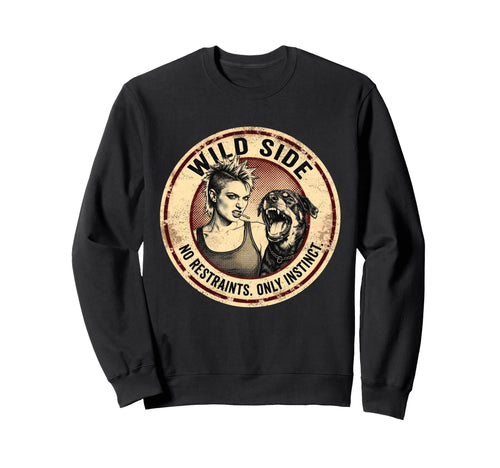 Punk And Dog 90S Grunge Badge Sweatshirt - Aesthetic Graphic for Adults - T-Shirt, Sweatshirt, Hoodie