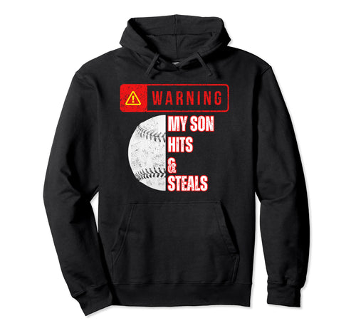 Baseball Warning My Son Hits And Hoodie - Casual Everyday Wear for Adults - T-Shirt, Sweatshirt, Hoodie