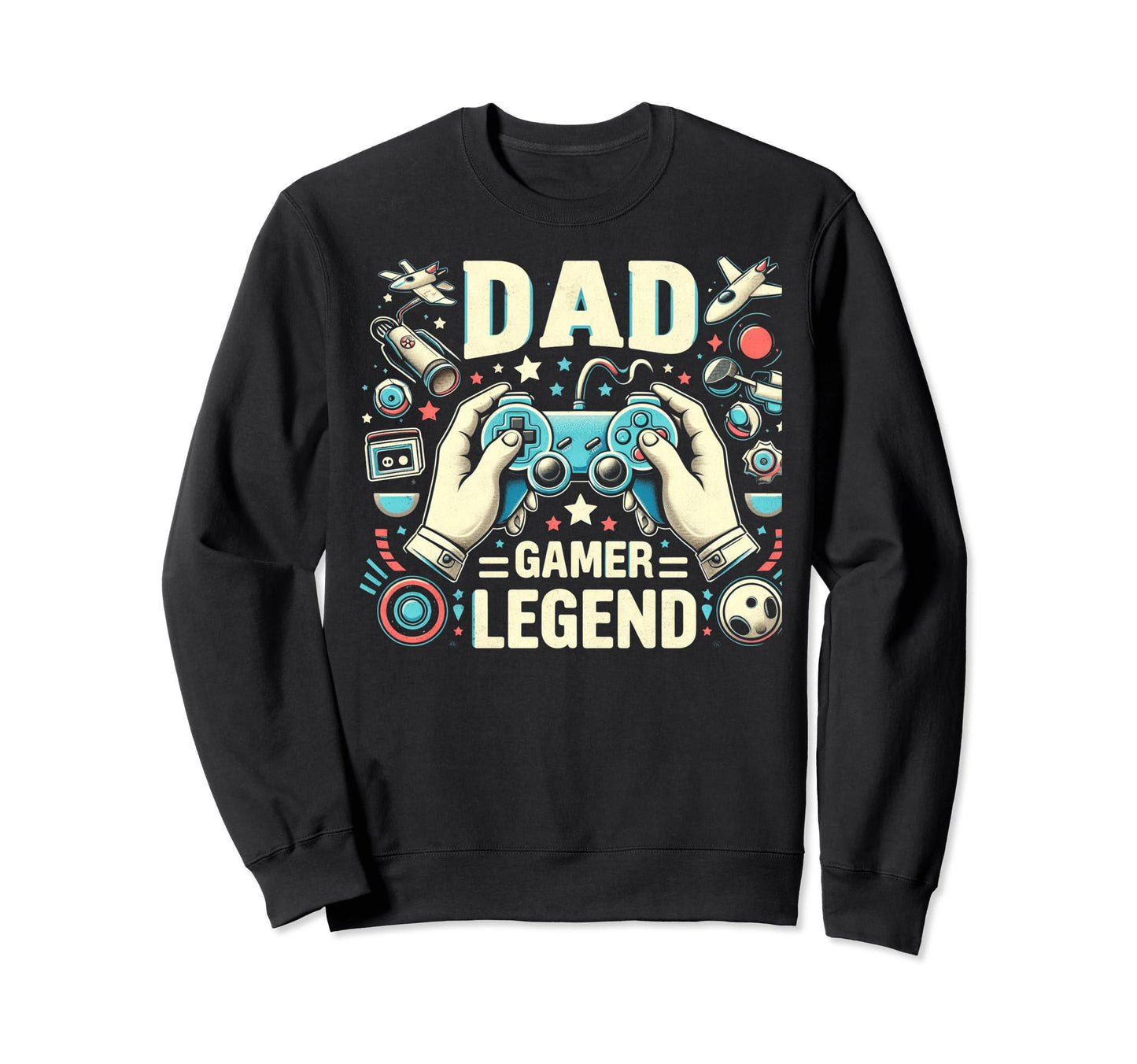 Gamer Dad Game Controller Gaming Sweatshirt - Fun Novelty Design Men Women - T-Shirt, Sweatshirt, Hoodie