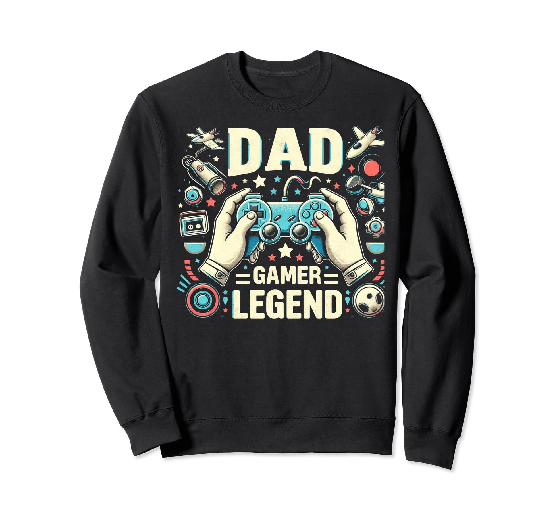 Gamer Dad Game Controller Gaming Sweatshirt - Fun Novelty Design Men Women - T-Shirt, Sweatshirt, Hoodie