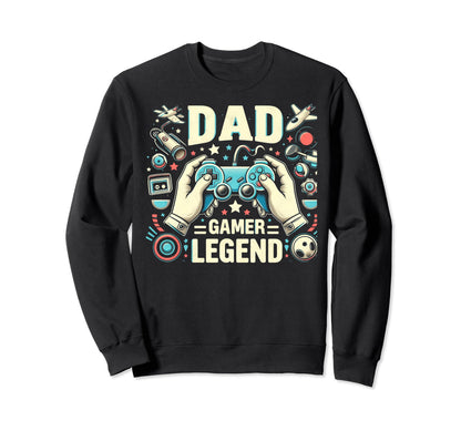 Gamer Dad Game Controller Gaming Sweatshirt - Fun Novelty Design Men Women - T-Shirt, Sweatshirt, Hoodie