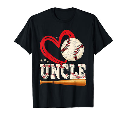 Baseball Uncle Baseball Heart T-Shirt - Aesthetic Graphic for Adults - T-Shirt, Sweatshirt, Hoodie